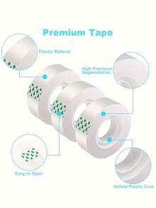 10卷高品质透明胶带，适用于礼品包装、文具、办公用品、DIY手工和家居用途，兼容胶带座