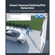 - Cmara de  inalmbrica de 5 MP para exteriores, 2 K+ foco de visin nocturna de color interior, energa y batera, vigilancia de deteccin de seres humanos/coches/animales, - 5MP-Blanco - Ver 2