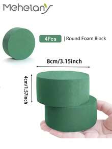 MEHELANY 20Pcs/10Pcs/4Pcs/1Pc/Pack 8cm/3.15" Green Round Floral Foam Blocks,Wet And Dry Floral Foam Flower Arrangement Kit For Wedding,Party Decor,DIY Crafts,Artificial And Real Flower Arrangements, Flower Decor, Packaged Bouquets, DIY Flower Basket Decorations, Christmas Thanksgiving Decor, Xmas Wreath Decor