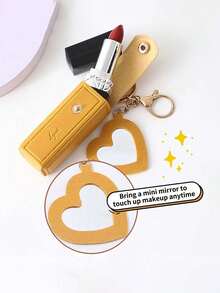 Mini Lipstick Storage Bag, Light Lipstick Lip Glaze Storage Bag, Makeup Bag With Makeup Mirror, Storage Accessories With Hook That Can Be Hung On The Bag, Ideal Makeup Bag For S To Go Shopping, Holiday Gifts - Multicolor - View 6