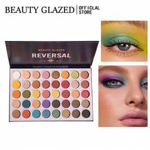 beauty glazed Paleta de Sombras com 40 Cores Matte, Brilhante, Metálica, Alta Pigmentação, Profissional, Nude, Bronze Natural Quente, Maquiagem Neutra Esfumaçada - Multicolorido - Visão 3