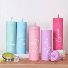 Quà tặng cho phù dâu, Ly giữ nhiệt có nắp và ống hút, Ly Giáng sinh, Ly thon gọn, Quà cầu hôn cho phù dâu, Quà tặng tiệc độc thân - Nhiều màu - Xem 8