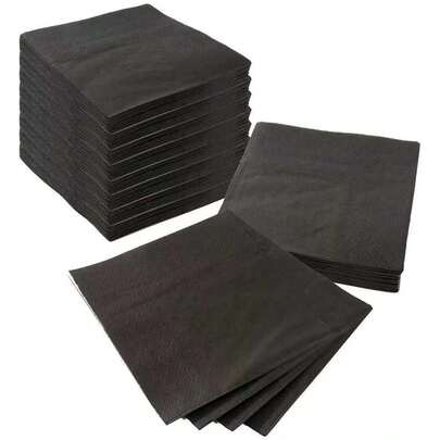 20pcs/Set, 40pcs/Set, 60pcs/Set, 2-Ply Soft Black Square Napkins, Unfolded Size 25cm*25cm, Suitable For: Wedding Tea Party, Birthday Party Decoration, Party Decoration, Party Supplies, Holiday Decoration, Holiday Supplies
