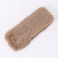 1件装女士毛绒发带，毛绒球针织帽，加厚保暖秋冬仿毛皮头巾，耳罩，多种颜色可选 - A - 查看 8