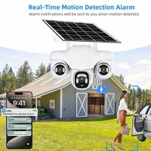 V380 4G Solar Powered 3-Lens PTZ Camera, 15MP Triple-Screen CCTV, 10X Zoom Outdoor Video Surveillance Security Camera With Two-Way Audio IP Camera - White - View 10