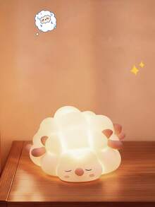 1pc New Style Sheep Shaped Night Light, Cute Silicone Bedside Lamp With Phone Holder Function, Squeezable And Pressable Stress Relief Fun Night Light, Dorm Decor, Bedroom And Living Room Decorative Atmosphere Light, Great Gift For Family And Friends - Multicolor - View 7