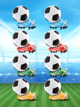 2 st folieballonger med fotbollsskor, inkluderar färgglada fotbollsskor och fotbollsformade ballonger, lämpliga för fotbollsmatcher, födelsedagsfestdekorationer, fotbollstemafester, heminredning, sporttemafester, fester, inomhus- och utomhusdekoration