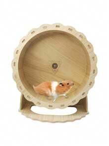 木制仓鼠跑轮/小型宠物跑轮/仓鼠玩具/落地式仓鼠跑轮/二合一壁挂式+立式/静音仓鼠跑轮/沙鼠跑轮，静音设计，防滑运动玩具，小型宠物活动玩具，仓鼠解闷玩具，防水防霉，易于清洁