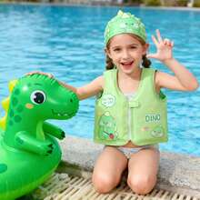 Cute Dinosaur Plaid Children's Buoyancy Swimwear, Swimming Vest, Lovely Buoyancy Swimwear For Boys And Girls, Baby Water Park - Multicolor - View 12