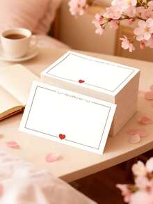100pcs/50pcs Heart Shaped Blank Greeting Cards, Pocket Cards, Thank You Cards, Blank Message Cards, Suitable For Valentine's Day, Wedding, Birthday, Anniversary, Holidays, Bridesmaids, Various Occasions, Perfect Gift For Friends, Family And Clients - Multicolor - View 2
