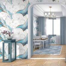 1 Roll Marble Pattern Wallpaper, Glossy Marble Effect Peel And Stick Removable Wallpaper, Suitable For Kitchen, Cabinets, Bedroom, Tabletop, Wall Decor, Waterproof Tile Sticker