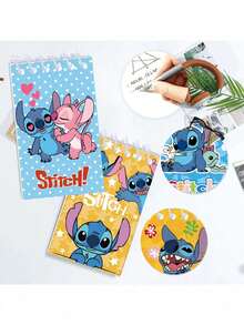 DOBBLE 10pcs/Set Stitch Cartoon Character Notebook, Memo Pad, Student Planner, Pocket Notebook, Notepad, Student Diary, Student Favorite Birthday Gift, Material Notebook, Memo Book, Student Stationery, Student Prize, Back To School Supplies, Halloween Gift - Multicolor - View 9