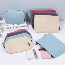 Almacenamiento deéticos Bolsa de Maquillaje Pequeña 2 Pcs Bolsa deéticos de Pana Estépara Mujer Bolsa para Maquillaje Cosmetiquera para Maquillaje para Viajar Neceser Mujer Portátil(VERDE) - Azul - Ver 7