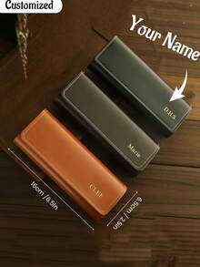 Customizable Engraved Faux Leather Eyeglass Case - Minimalist Eyeglass Frame, Personalized Engraving - Durable And Easy To Clean - Ideal Gift For Parents