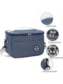 New Portable Lunch Bag Food Thermal Box Waterproof Office Cooler Lunchbox With Shoulder Strap Insulated Case,Large-Capacity Travel Hand-Held Shoulder Strap Insulated Bag, Lunch Box Bag, Student Thickened Waterproof Lunch Bag, Fresh-Keeping Aluminum Foil Picnic Bag Cooler Bag Large Capacity For Women For Men For Picnic ?For School Camping Essentials