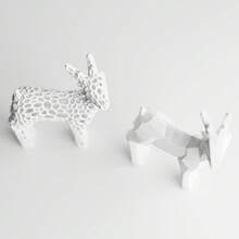 ORIZZONTE Set Of 2 Christmas Reindeer Sculptures – Geometric Design And Organic Perforated Structure – Modern Decorations For Christmas, Home Or Office – Unique Gift Idea – 100% Made In Italy, Shipping From Italy - White - View 3