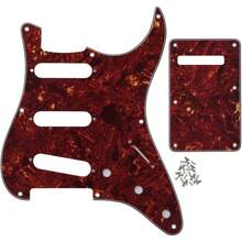 AWYYFLEOR SSS 8 Hole ST Pickguard Guitar Backplate Tremolo Cavity Cover With Screw For Vintage ST Style Guitar Parts 4Ply Red Tortoise Shell - 4PlyRedTortoiseShell - View 1
