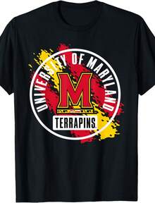Elite Authentics Maryland Terrapins Retro Paint Black Officially Licensed T-Shirt, Small - màu đen - Xem 1