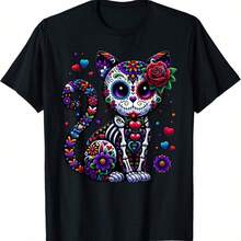 Dia De Los Muertos Cinco De Mayo  Sugar Skull Men Women T-Shirt - Negro - Ver 1