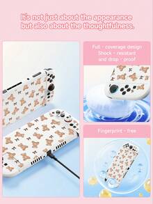 1个可爱小熊领结图案保护套，兼容Switch2 (2025)/Switch NS/Switch OLED/Switch Lite游戏机，新一代TPU软壳，Switch手柄保护套，防摔、防滑、防刮，Switch玩家的最佳礼物 - 彩色 - 查看 5