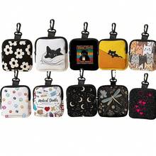 Mini Coin Purse Cat Dog Print Lightweight Wallet Durable Portable Zipper Storage Bag Friends Gift