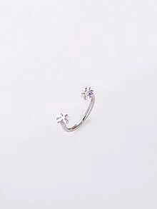 1pc Minimalist Fashionable Charming Personalized Stainless Steel Zirconia Rhinestone Exaggerated Nose Ring/Stud, Suitable For Festivals, Parties, Gifts And Daily Wear - Star - View 3