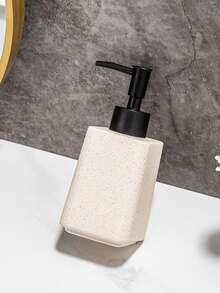 1pc/Set Ceramic Faux Stone Soap Dispenser, Shower Gel Countertop Refillable Bottle, High-End Bathroom Pump Bottle, Convenient Organizing Dispenser - Multicolor - View 5