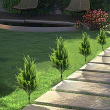 Artificial Cypress Topiary Ball Trees Artificial Shrub Bushes With Ground Spike, UV Resistant Fake Shrubs Faux Cedar Bushes Small Christmas Tree Faux Outdoor Plants For Planters - màu xanh lá - Xem 7