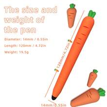Creative Carrot-Shaped Handwritten Painting Touch Stylus Pen, Compatible With Apple, And Other Touch Screens Gifts For Mother, Family, Friends, Kids, Birthday, Holiday - Multicolor - View 3