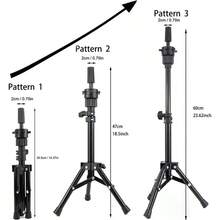 XAPY Wig Stand With HeadAdustable Metal Wig Stand Trod 22 Inch In Canvas Block Head For Wigs Ma Dilay Cosmetology Hairdressing Training With Set Wig Cap And T Pins C Pins Set Bristle Br - White - View 4