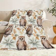 Owl Pattern Flannel Blanket - Soft And Breathable All-Season Throw Blanket - Brown/Gray/Beige Owl Design - Machine Washable Polyester Bedspread Or Sofa Cover - Perfect Housewarming Gift For Owl Enthusiasts, Cozy Soft Flannel Blanket & Suitable For Birthday Anniversaries, Valentine's Day, Thanksgiving, Christmas, Halloween, Wedding, New Year Gifts Provide Personalized Ideal Gifts For Her, Him, Family Members, Boyfriends, Girlfriends, Fathers, Family Members, Mothers, Lovers, Daughters, Sons, Grandfathers, Grandmothers, Friends, Classmates And Pets. Sofa, Bed, Car, Bedroom, Living Room, Office, Outdoor Camping, Beach, Wall Decoration, Bedroom Decor,  Halloween Blanket, Fall Decor, Fall Decorations For Home, Christmas Party Theme Blanket, Christmas Decor, Office Decoration - 彩色 - 查看 8