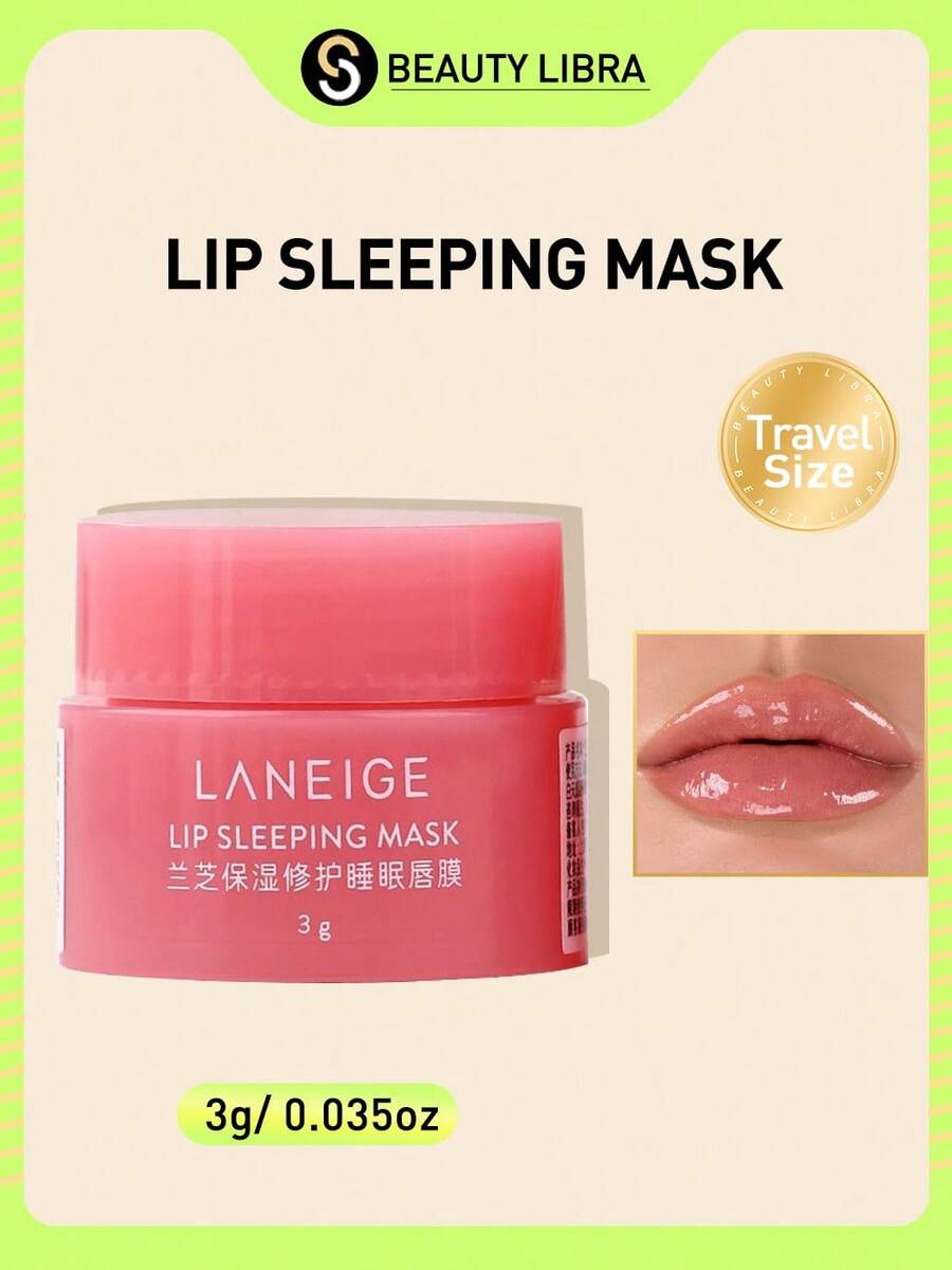 唇部睡眠面膜：滋养、保湿、维生素C、浆果、抗氧化剂，适用于干燥起皮的嘴唇 3克/0.11盎司 兰芝润唇膏彩妆 - 淡粉紅色 - 查看 1