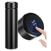 500ml Stainless Steel Vacuum Insulated Water Bottle, Cup For Hot & Cold Drinks, Leak-Proof Portable Mug For School Office Use - màu đen - Xem 5