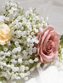 白色满天星仿真花，白色满天星，白色假花，散装假满天星花束，适用于家居装饰、桌面装饰、DIY插花、婚礼和节日派对装饰、家居和户外花园装饰、婚礼、派对、房间装饰。 - 白色 - 查看 8