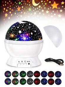 360 Degree Star And Moon Projector, Starlight Night Light Projector For Children's Room, 9 Modes, Colorful And Dreamy Starlight, Featuring The Moon And Stars - Create A Romantic Atmosphere, Perfect For Children's Room, Bedroom, Camping Or Party Decoration - Đèn chiếu sao và mặt trăng - Xem 14