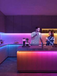 NBBUFF 1pc 1m/5m/10m//15m/20m/30m RGB 5050 LED Strip Light, Dimmable Color Changing Rope Lights With Switch Control For Home Decoration, Party, Kitchen, TV Backlighting - Multicolor - View 3