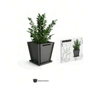 GROOVEBOX 1pc Assembled Plant Pot Plant Pots Compact Design Modular Metal Portable Indoor/Outdoor Planting Container Breathable Moisturizing Flower Pots Gardening Decoration Family Christmas Gift New Year 2026 6 Inch In.