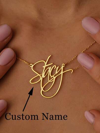 1pc Custom Letter Name Pendant, Personalized Letter Pendant Necklace, Women's Jewelry, Unique Engraved Letter Pendant, Simple Stainless Steel Silver, Gold Pendant Necklace, Suitable For Birthday, Valentine's Day, Halloween, Christmas Gifts