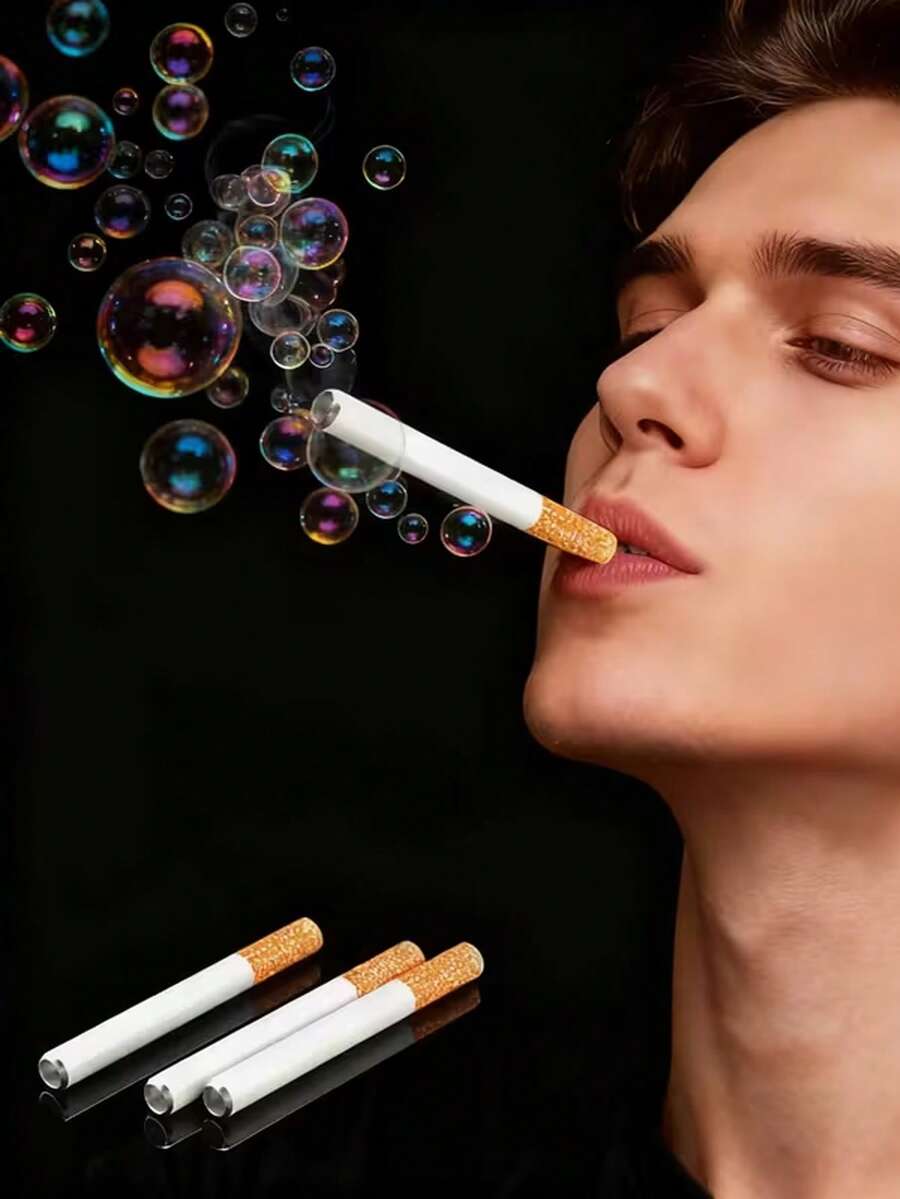 Prank Creative Cigarette Bubble Wand - Mini Bubble Wand, Handheld Bubble Stick, Cigarette Shaped Bubble Blower Prop, Party Atmosphere Creator - Multicolor - View 1