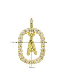 MECYLIFE 1 chiếc dây chuyền mặt dây hình vuông rỗng khắc tên riêng với 26 chữ cái tiếng Anh, phù hợp cho nữ. - Chữ cái khung Zircon - Xem 5
