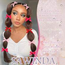 30Pcs Hot Pink Hair Bows Cute Bows Hair Valentines Small Silk Satin Hair Ribbons Girls Sweet Bow Hair Clips Non Slip Bowknot Hair Barrettes Hair Accessories Women Teens Girlsvalentine's Day MQQ3 - 綠色 - 查看 7