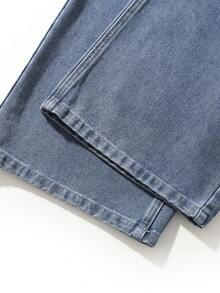 Quần jeans nam dáng rộng, thoải mái, thích hợp mặc hàng ngày đi làm, có túi và cúc. - Rửa tối - Xem 5