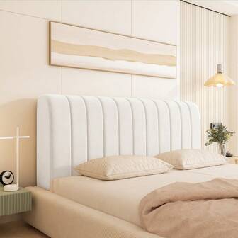 1pc White Quilted Headboard Cover, Thick Dust-Proof Protective Headboard Cover, Skin-Friendly Soft, Suitable For Twin And Full Size Beds, 1pc Diamond Microfiber Headboard Cover