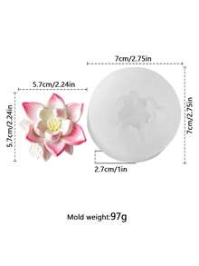 3D菊花立体压花模具，柔韧硅胶材质，耐热无异味，多用途DIY烘焙/蜡烛/树脂制作工具，母亲节/情人节家居装饰必备品 - 白色 - 查看 16