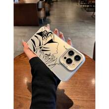 Minimalist line-art Sesshōmaru  17 Pro Max case, 16/15 for men & women, 13 colorful-silver, 14 silicone, 12 new 8 soft XS InuYasha Plus full-coverage 11 shockproof mini sleeve. - Albaricoque - Ver 5