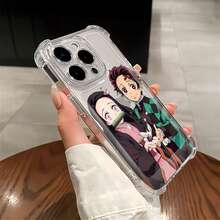 Funda para teléfono con diseño de personajes de anime sosteniendo pájaros, compatible con teléfonos ,  17,  16 Pro Max,  15 Pro Max,  13 y  12. Fabricada en TPU, ofrece protección contra golpes y caídas. Perfecta para fans, coleccionistas, regalos de cumpleaños, ocasiones especiales y celebraciones navideñas. - transparente - Ver 4