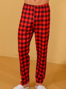 Two Pieces Sets Men's Sleepwear Autumn And Winter Long Sleeved Pants Checkered Pattern Home Clothes Sleepwear Set, For Fall - Multicolor - View 5