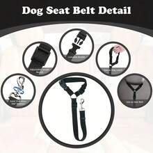 1Pc Pet Car Seat Belt Traction Rope, Car Cat And Dog Retainer, Retractable Car Safety Rope - hoa - Xem 6