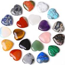Natural Crystal Heart-Shaped Love Natural Stone Ornament Gemstone Craft Set Crystal Stone Jewelry Romantic Charm Decoration - 5pcs Random Color Set - View 7