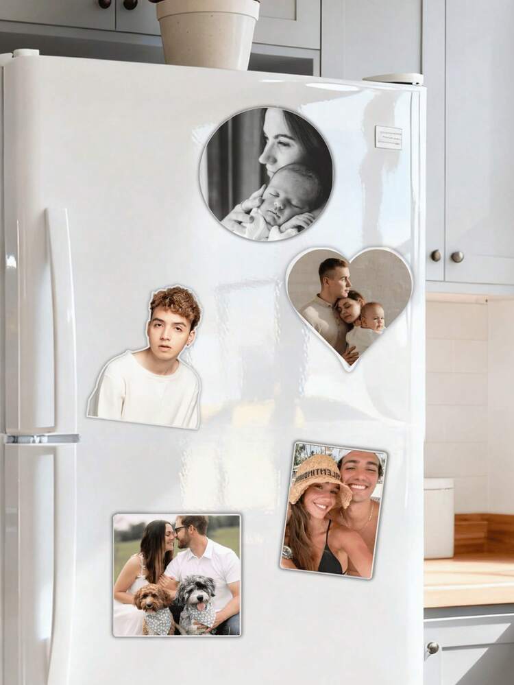 1/3/5pcs Customized Photo Acrylic Fridge Magnets, Personalized Photo Fridge Stickers, Customizable Photo Fridge Magnets, Size: 9cm, 6 Shapes/Styles, Multifunctional, Decorative, Mildew-Proof, Cute, Ideal Gift For Him/Her, Funny Boyfriend Gift - Multi-color (acrylic Refrigerator Magnets) - View 9